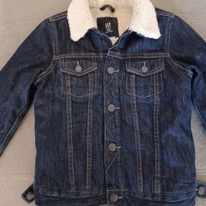 Gap Kids 5Y Jean jacket fur lined